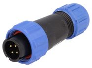 Plug, male, for cable SP13 4p. internal thread WEIPU