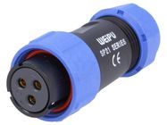 Plug, female, for cable SP21 3p. internal thread WEIPU