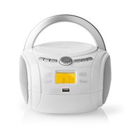 CD Player Boombox | Battery Powered / Mains Powered | Stereo | 9 W | Bluetooth® | FM | USB playback | Carrying handle | White