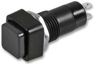 PUSHBUTTON SWITCH, SPST, 1A, 250V, BLACK