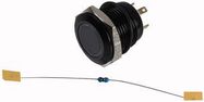 SWITCH, A-V, BLACK, 16MM, 12V, BLUE LED