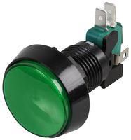 SWITCH, ILLUM, MOM, 12V, 36.8MM, GREEN