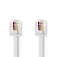 Telecom Cable | RJ11 Male | RJ11 Male | 10.0 m | Cable design: Flat | Gold Plated | Cable type: RJ11 | White | Box