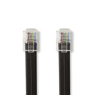 Telecom Cable | RJ12 Male | RJ12 Male | 1.00 m | Cable design: Flat | Cable type: RJ12 | Black | Label