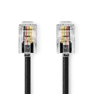 Telecom Cable | RJ10 Male | RJ10 Male | 5.00 m | Cable design: Coiled | Cable type: RJ10 | Black | Envelope