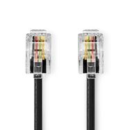 Telecom Cable | RJ10 Male | RJ10 Male | 5.00 m | Cable design: Coiled | Cable type: RJ10 | Black | Envelope