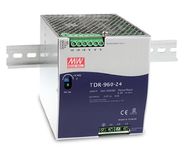 960W three phase industrial DIN rail power supply 24V 40A with PFC, MEAN WELL