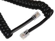 COILED CABLE 4P4C-4P4C BLACK 1.5M