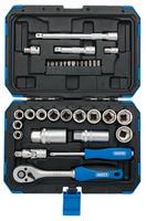 METRIC SOCKET SET, 34PC, 3/8"