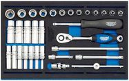 SOCKET & RATCHET SET, 32PC, 1/4"