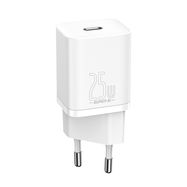 Wall Quick Charger Super Si 25W USB-C QC3.0 PD with USB-C 1m Cable, White