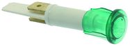 Indicator Lamp Green 230V 120°C hole ø 10 mm, head ø 13.5 mm
