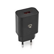 Wall Charger | 18 W | Quick charge feature | 1.5 / 2.0 / 3.0 A | Number of outputs: 1 | USB-A | No Cable Included | Automatic Voltage Selection