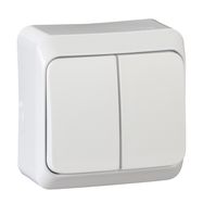 2-circuits switch,  1pole, white, PRIMA