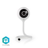 Smart wireless Wi-Fi video camera 2MP (1080P), two way audio, IR night vision 5m, white, Nedis Smart Life