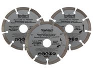 DIAMOND DISC SET - 115 mm - SEGMENTED - 3 pcs