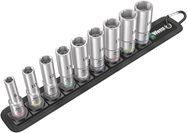 Belt B Deep 1 socket set, 3/8" drive, 1 x 8.0x64.0; 1 x 10.0x64.0; 1 x 12.0x64.0; 1 x 13.0x64.0; 1 x 15.0x64.0; 1 x 16.0x64.0; 1 x 17.0x64.0; 1 x 18.0x64.0; 1 x 19.0x64.0; 1 x 45.0x310.0; 1 x 30.0x200.0, Wera