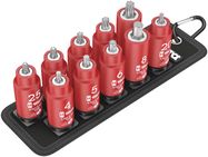 Belt B VDE 1 Zyklop bit socket set TORX® / hexagonal socket with holding function, 3/8" drive, 1 x TX 20x55.0; 1 x TX 25x55.0; 1 x TX 27x55.0; 1 x TX 30x55.0; 1 x TX 40x55.0; 1 x TX 45x59.0; 1 x 4.0x55.0; 1 x 5.0x55.0; 1 x 6.0x55.0; 1 x 8.0x59.0; 1 x 71.0