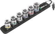 Belt C 1 Zyklop socket set with holding function, 1/2" drive, 1 x 10.0x37.0; 1 x 13.0x37.0; 1 x 15.0x37.0; 1 x 16.0x37.0; 1 x 17.0x37.0; 1 x 19.0x37.0; 1 x 43.0x14.0; 1 x 45.0x275.0; 1 x 30.0x200.0, Wera