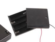 BATTERY HOLDER FOR 4 x AA-CELL (WITH LEAD TERMINALS) + SWITCH