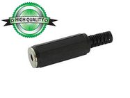 3.5mm FEMALE JACK CONNECTOR - BLACK PLASTIC MONO