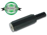 3.5mm FEMALE JACK CONNECTOR - BLACK PLASTIC STEREO