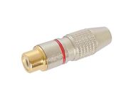 RCA PLUG FEMALE - GOLD TIP - RED