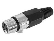 3P FEMALE XLR PLUG - NICKEL - BLACK