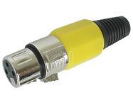 3P FEMALE XLR PLUG - NICKEL - YELLOW