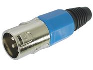 3P MALE XLR PLUG - NICKEL - BLUE