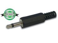 3.5mm MALE JACK CONNECTOR - BLACK PLASTIC MONO