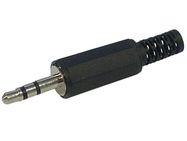 3.5mm MALE JACK CONNECTOR - BLACK PLASTIC STEREO