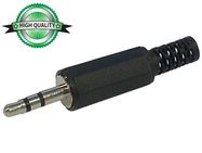 3.5mm MALE JACK CONNECTOR - BLACK PLASTIC STEREO