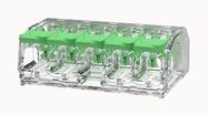 PCB spring terminal blocks. Rated current 32A. Rated voltage 450V, pitch: 5.6mm. Color: transparent. Contact surface: Tin