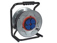 PROFESSIONAL NEOPRENE CABLE REEL WITH ANTI-TWIST SYSTEM - 25 m - 3G2.5 - 4 SOCKETS - FRENCH SOCKET