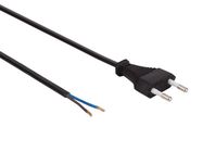 POWER CORD BLACK CEE 7/16 "Europlug"+ LEADS TAILS L=1.8 m H03VVH2-F 2G0.75 mm²