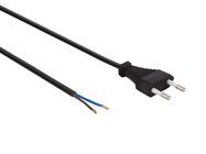 POWER CORD BLACK CEE 7/16 "Europlug"+ LEADS TAILS L=1.8 m H03VVH2-F 2G0.75 mm▓