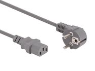 POWER CORD GREY CEE 7/7 90° + C13 L=3.0 m, 3G1.0 mm²