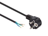 POWER CORD BLACK CEE 7/7 90 + LEADS TAILS L=3 m H05VV-F 3G0.75 mm²