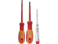 SET OF 2 INSULATED SCREWDRIVERS + VOLTAGE TESTER