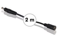 DC POWER EXTENSION CABLE WITH MALE-FEMALE PLUG - 2 m - BLACK