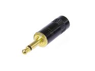 REAN - MINI JACK 3.5 mm MONO, BLACK METAL BODY, GOLD PLATED CONTACTS