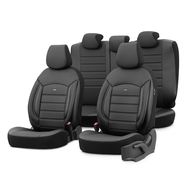 Car seat covers set OTOM INSPIRE 3501 BLACK ECO-LEATHER 3-ZIP, OTOM