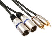 XLR-RCA CABLE - 2 x XLR 3 PIN to 2 x RCA MALE - 1 m