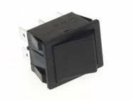 POWER ROCKER SWITCH 10A-250V DPDT ON-ON - BLACK CAP