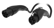 AC type 1-type 2, single phase,32A 250V,5m  black straight cable with protective caps, C line,housing color black, IP54