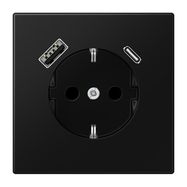 Socket with USB+USB-C  JUNG LS1520-15CASWM (black, matte, 16A/250V)