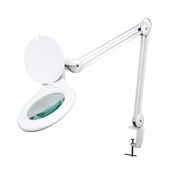 LED DESK LAMP WITH MAGNIFYING GLASS  5 DIOPTRE- 4 W - 48 LEDS - WHITE