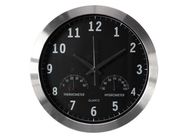 ALUMINIUM WALL CLOCK WITH THERMOMETER & HYGROMETER - Ø 35.5 cm