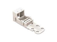 MOUNTING CARRIER - FOR 2-CONDUCTOR TERMINAL BLOCKS - 221 SERIES - 4 mm▓ - WITH SNAP-IN MOUNTING FOOT FOR HORIZONTAL MOUNTING - WHITE